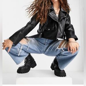 TOPSHOP Faux Leather Biker Jacket